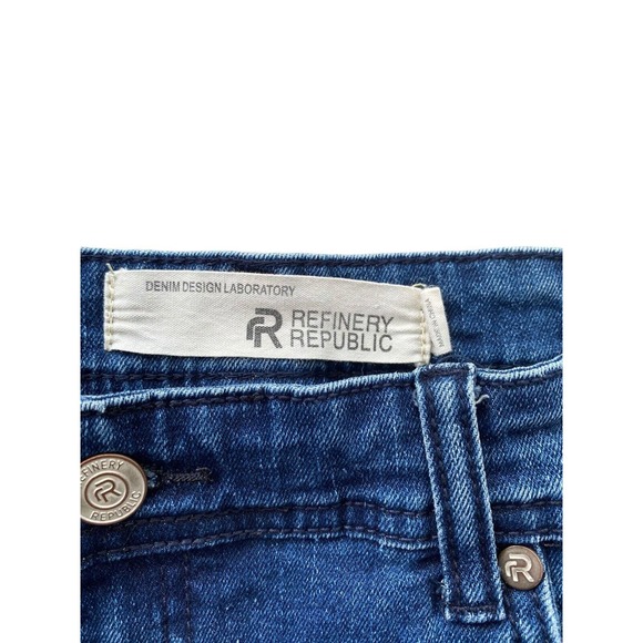 Refinery Republic Sz 34x30 Jeans Mens Denim Distressed Straight Whiskering Dark - Picture 10 of 10